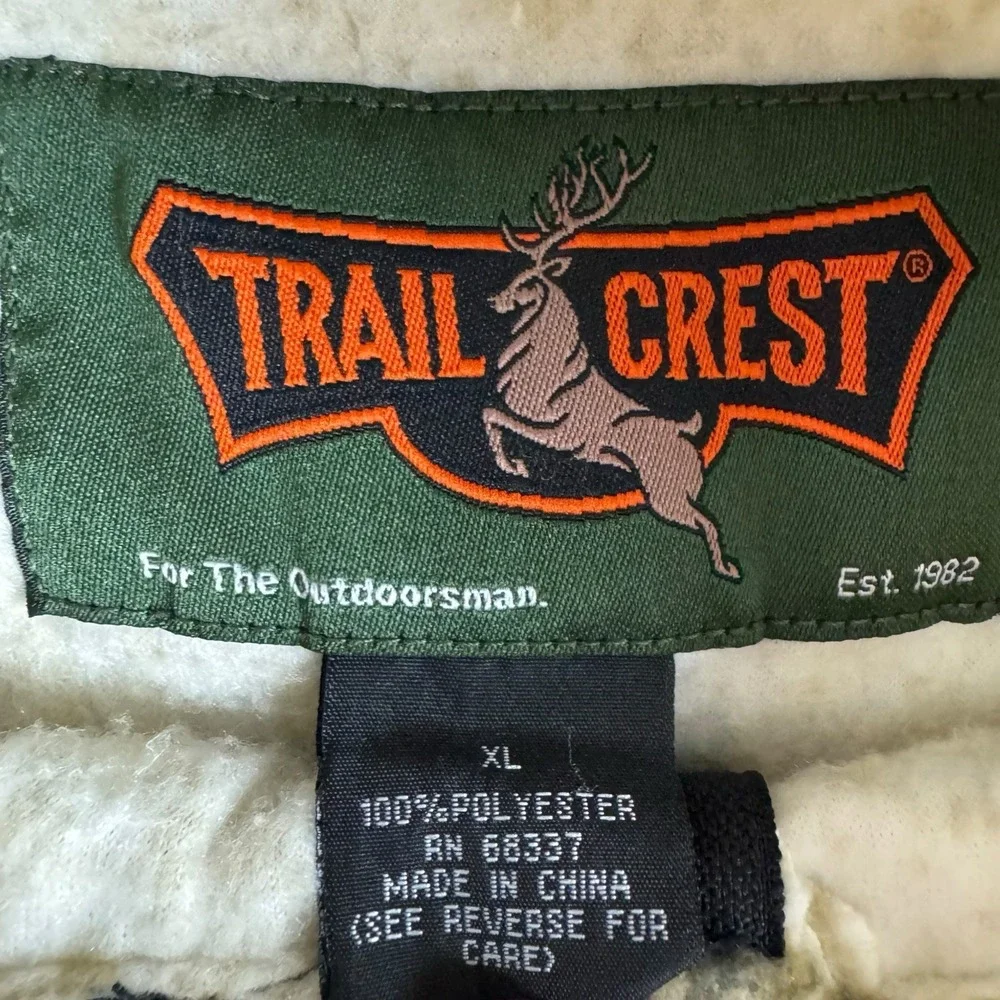 Vintage Trailcrest AOP Nature Deer Hunting Fleece Jacket Men's XL Full Zip